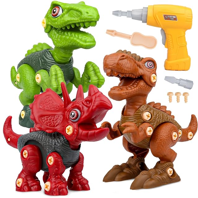 Vanplay Dinosaurios Juguetes, Juego Construccion Puzzle Dinosaurios Incluyen Tiranosaurio Rex con Taladro…