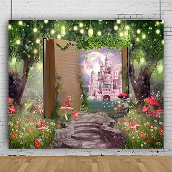 Enchanted Forest Backdrop 10x8ft Fairy Tale Wonderland Woodland Magic Green Forest Butterfly Photo Backdrop For Wedding Baby Shower Birthday Party Banner Decor Photo Studio Props