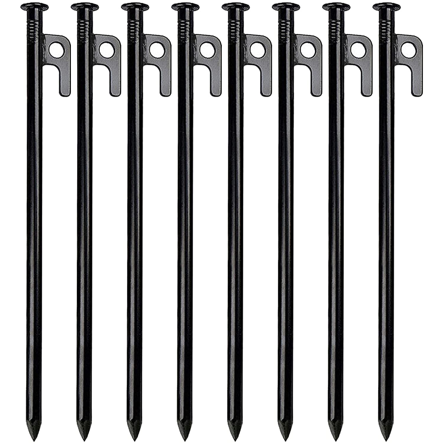 ArabestTent Stakes, 8 Pack High Strength Steel Tent Stakes Heavy Duty, 30 CM Long Anchoring Tent Pegs, Unbreakable and Inflexible Camping Stakes for Outdoor and Gardening