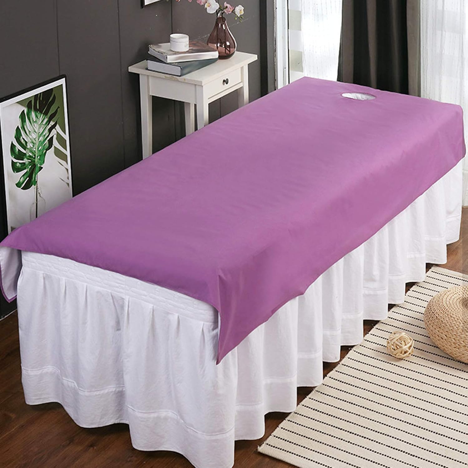 Dioche Disposable Bed Sheets, Breathable Polyester Massage Bed Cover, Skin Friendly Fabric, Soft and Comfortable, Refreshing and Non Shedding, Excellent Workmanship (White