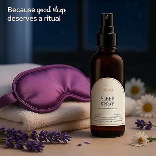 Miniatura 6 de Carnatia Spray para dormir con melatonina Bruma de almohada de lavanda y manzanilla Mezcla de aceites esenciales de aromaterapia para relajación y