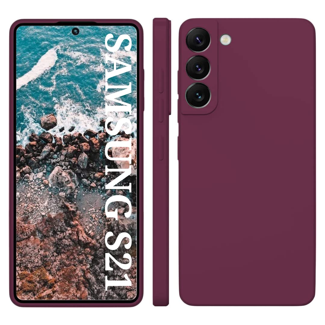 LOXXO® Liquid Silicone Case with Microfiber Coushioning Compatible for Samsung Galaxy S21 Cover, Gel Rubber Full Body Protection - Wine Red (B0992CVQ8D) Amazon Price History, Amazon Price Tracker