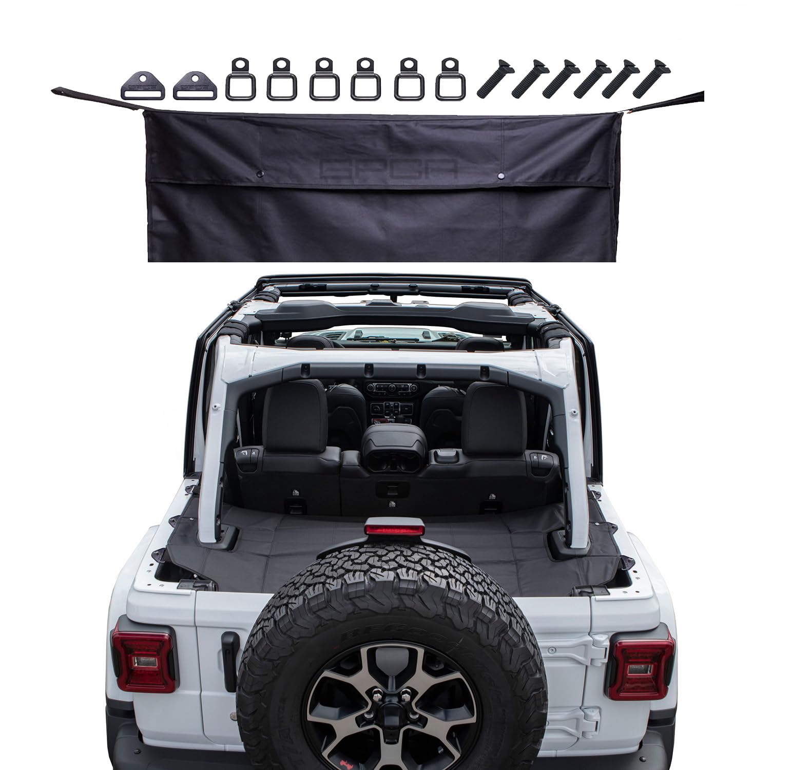 GPCA Cargo Cover for Jeep Wrangler 2018-2026, JL 4-Door Softtop w/Tailgate