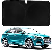 Vista 24 de Parasol para parabrisas BMW X2 (2018-2023), certificado 99.87% UVB y 99% de protección solar UVA. Cubierta opaca de doble capa galardonada, parasol