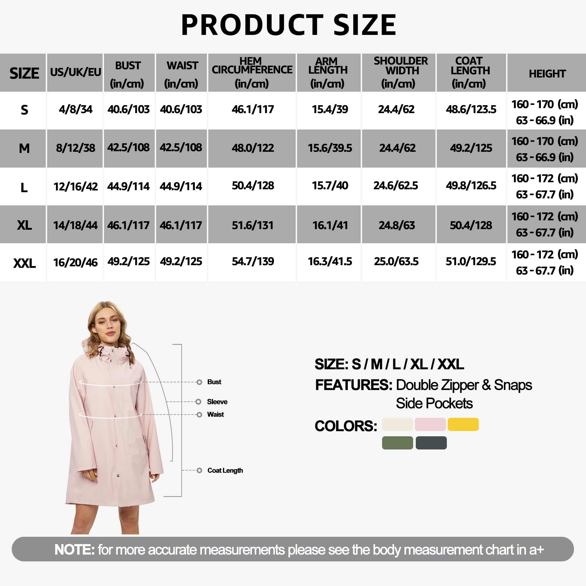 UNIQUEBELLA Chubasquero Impermeable Mujer Chubasquero Mujer Chaqueta Cortaviento con Capucha Chaqueta Impermeable Ligera para Exteriores Impermeable Impermeable para Cercanías Chubasquero