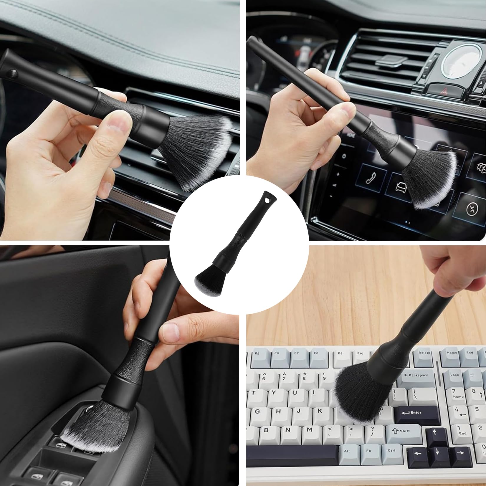Reinigingsset voor auto, interieur, 2 stuks, penseel, detailing, auto- reinigingsborstel, auto, interieur, detailkwast, voor het reinigen van de stoelen van het dashboard van de ventilatieopeningen (A
