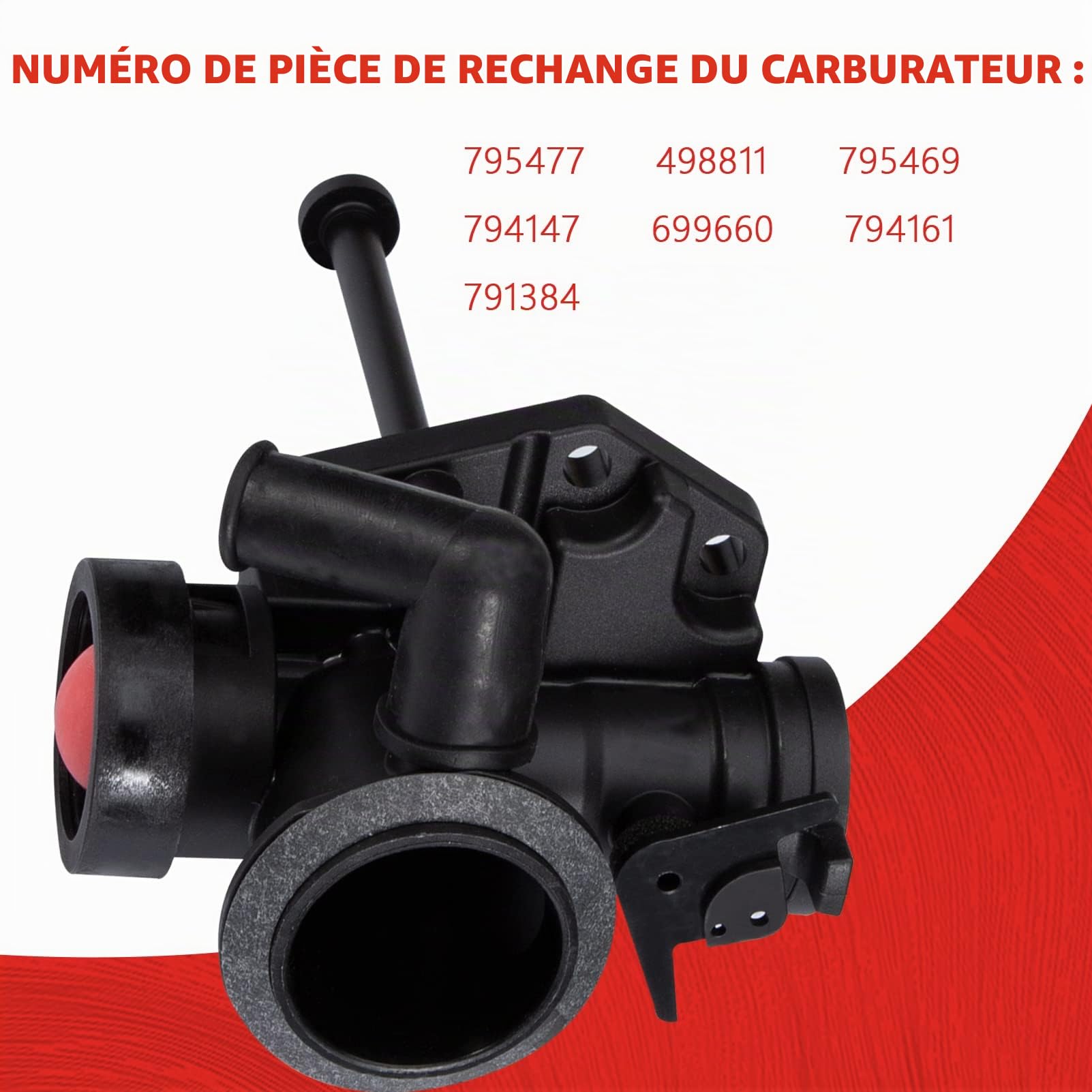 Kit carburateur tondeuse Briggs and Stratton avec filtre à air, vis, ressort de régulateur, membrane, pompe à carburant, bougie d'allumage 499809 498809A 494406