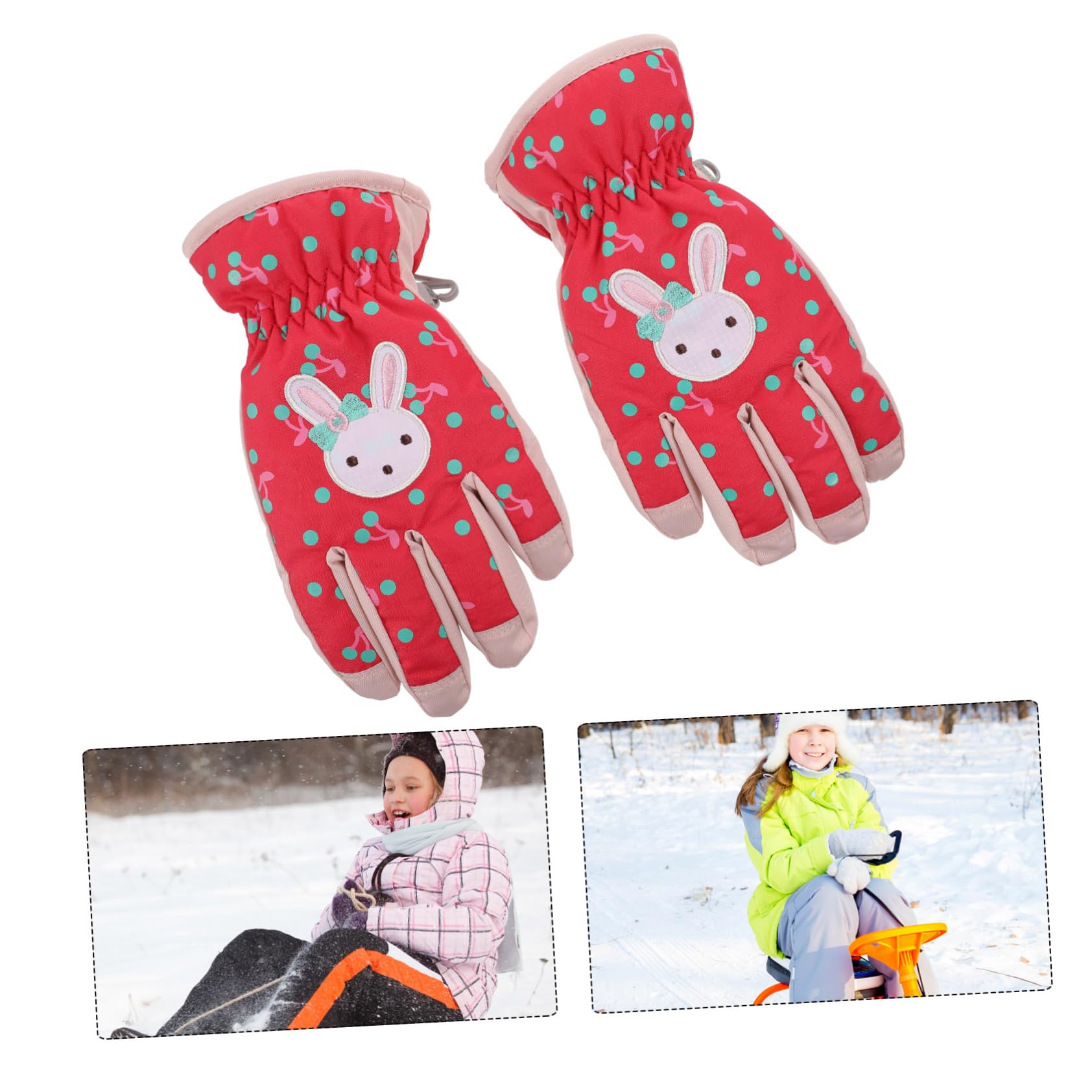 ABOOFAN 2 Pares Guantes De Esquí Niña Mitones De Esquí Guantes De Niña Mitones De Nieve Guantes De Snowboard Cálidos Guantes De Esquí Guantes De Invierno Mantener Caliente Chapa Paño Niño