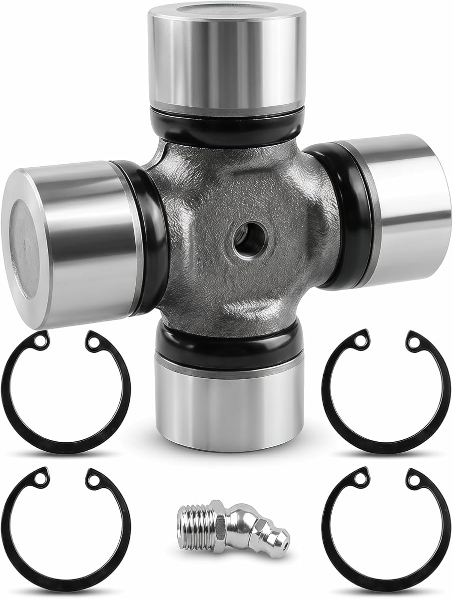 Needle-Bearing Universal Joint, 441M U-Joint Kit for Tractor Driveshaft, Heavy Duty Alloy Steel, Includes Snap Rings & Grease Fitting | Precision Needle-Bearing U-Joint: forged alloy steel cross fits 441M / R64694 — includes snap rings and grease nipple for tra