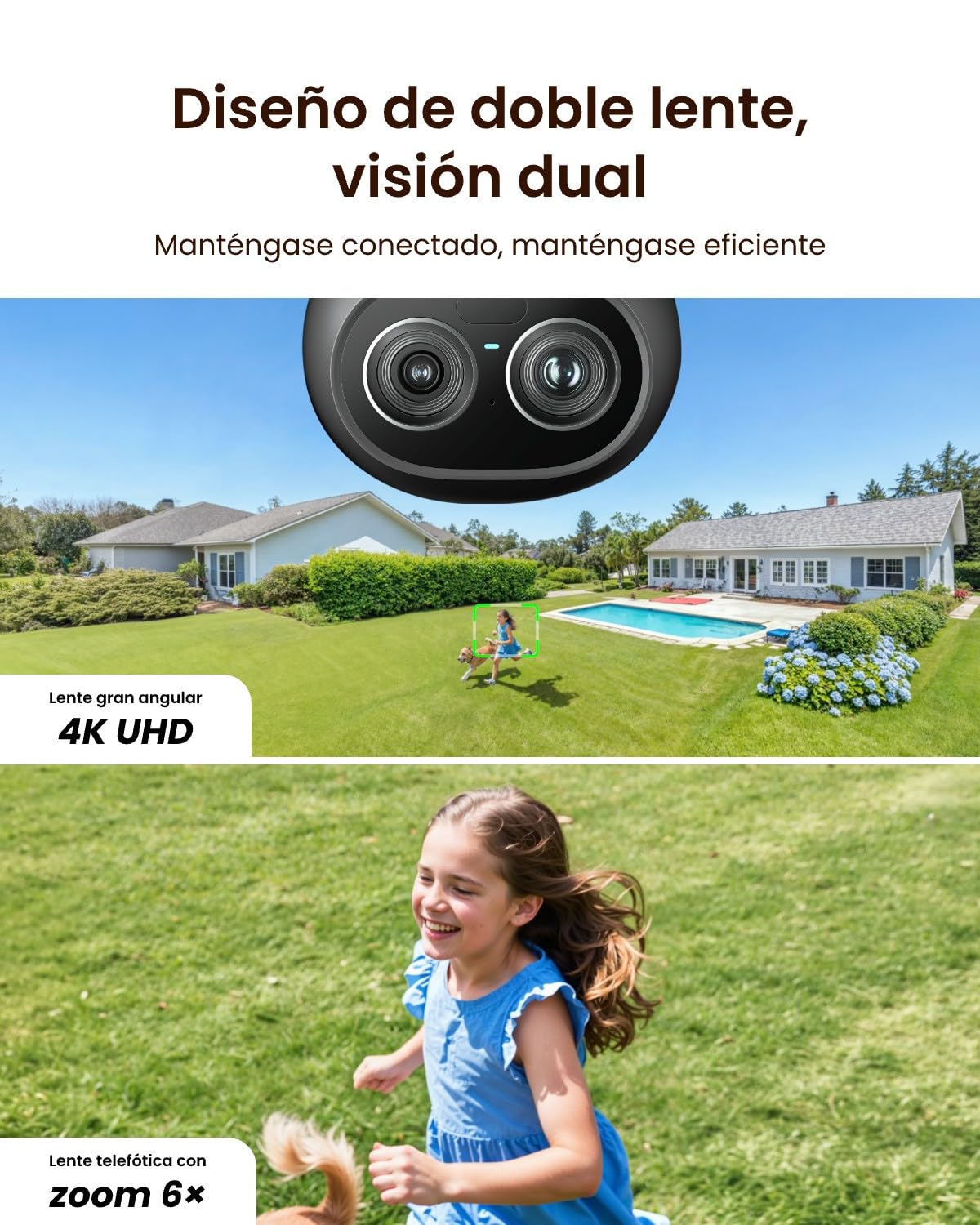 Reolink Camara Vigilancia WiFi Exterior 4K PTZ, TrackFlex Floodlight WiFi | Foco de 3000 Lúmenes (3000K~6500K), Zoom con Seguimiento Automático, Búsqueda Local de Vídeo IA, Detección PIR 270°