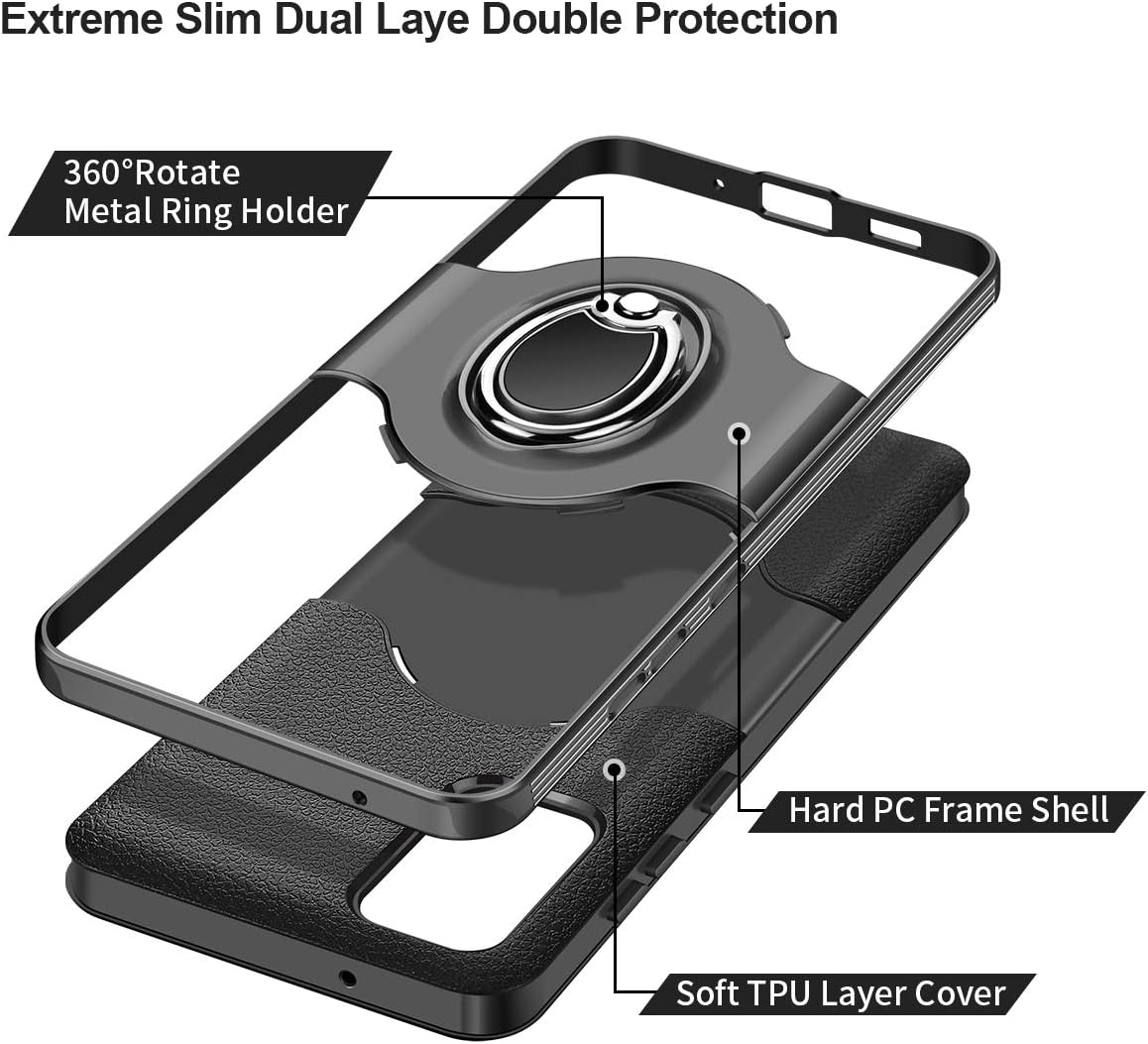 ELOVEN Case for Galaxy S20 Case with Ring Holder 360 Degree Rotation Stand Work with Car Mount Slim Fit Shockproof Non-Slip Hybrid Dual Layer Protective Case for Galaxy S20, Black