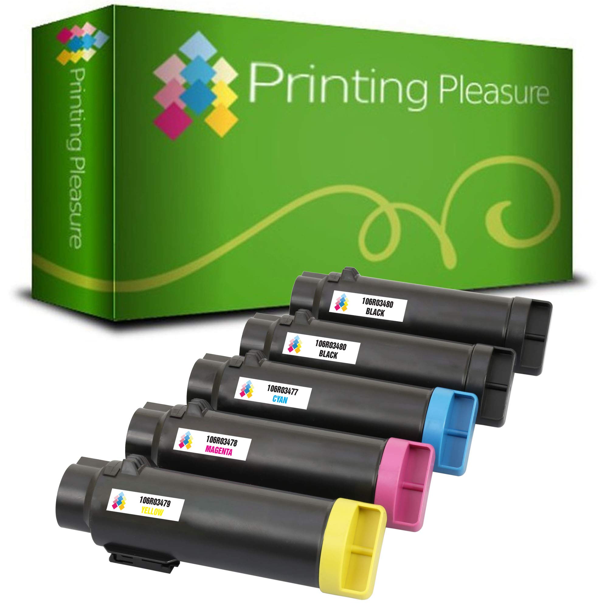 5 Toner Compatibili per Xerox Phaser 6510 6510DN 6510N WorkCentre 6515 6515DN 6515DNI 6515DNW 6515N 6515NW | 106R03480 5.500 pagine 106R03477 106R03478 106R03479 2.400 pagine