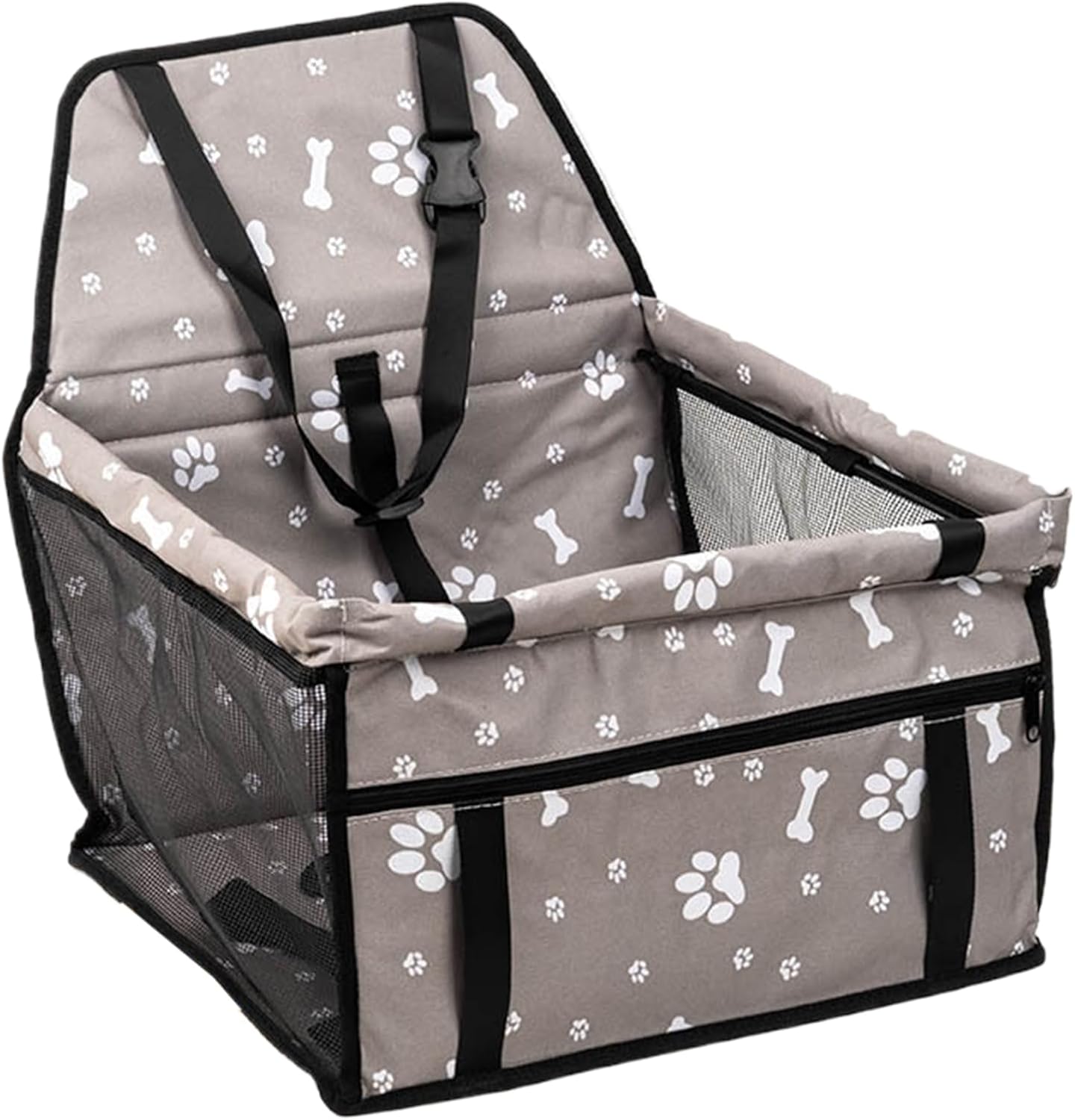 Small Dog Car Seat | Pet Car Seat & Travel Bed with Pockets - Waterproof Pet Accessories for Long Trips To Vet To Park And In 7