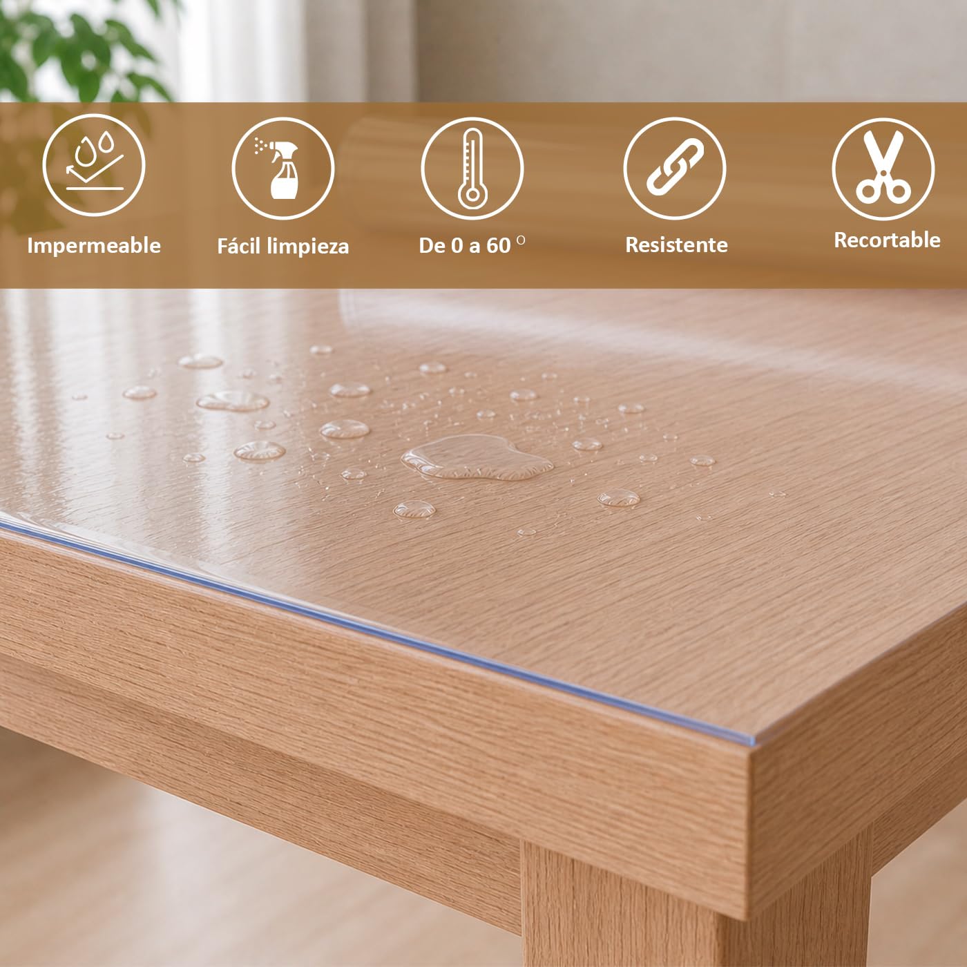 MERCURY TEXTIL – Protector de Mesa Transparente de PVC, Mantel Grueso 1,5 mm para Mesa Rectangular y Redonda, Impermeable, Resistente y Anti Manchas.(120 cm,Redondo)