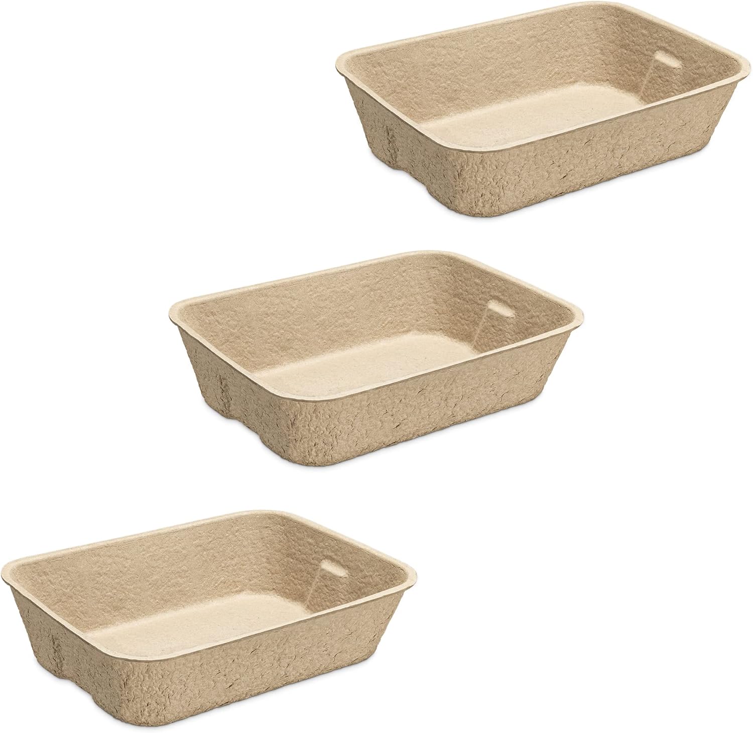 Navaris Disposable Cat Litter Trays (Pack of 3) Cardboard Liner Tray