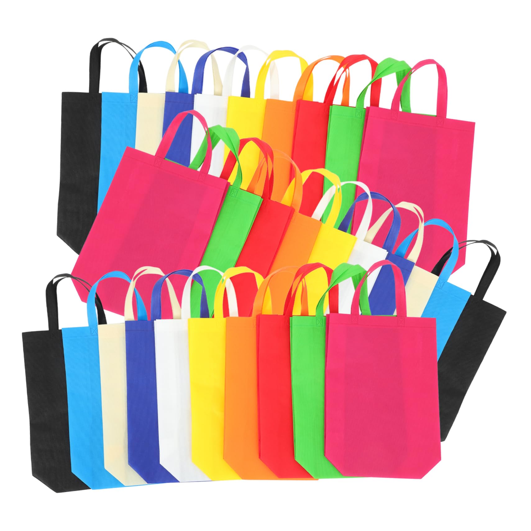 SOLUSTRE Portable Shopping 30pcs Non-woven Bags Reusable Grocery Large Capacity Fashion Handles for Women Families Stores