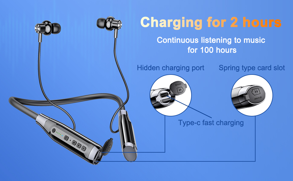 Amazon.com: Kinobo Neckband Bluetooth Headphones，6.0 Bluetooth