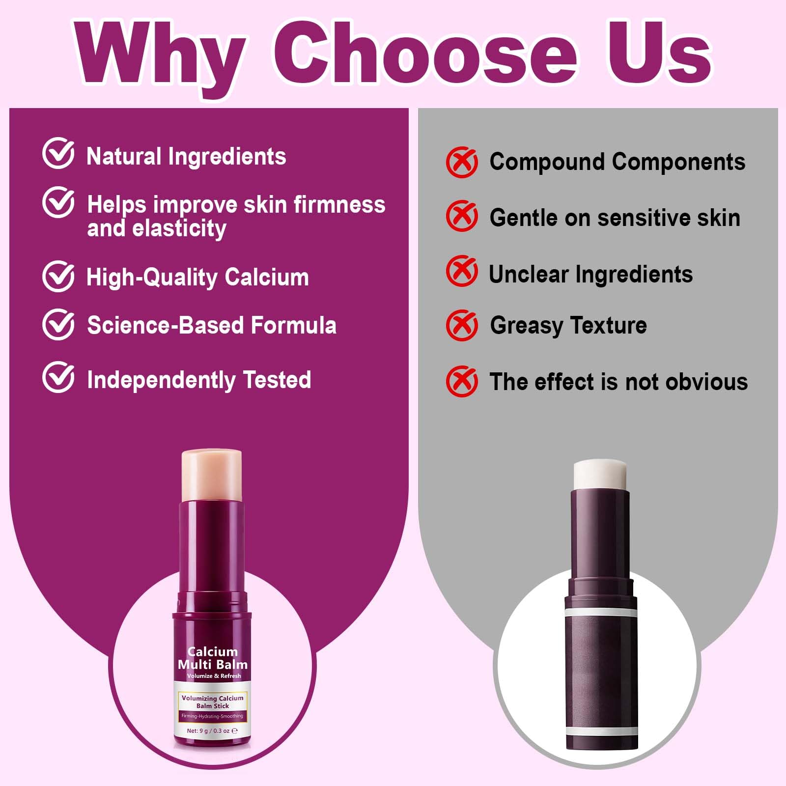 Calcium Multi Balm Stick 9g – Balsamo Idratante con Collagene e Calcio, Stick Anti-Età Rassodante per Viso Occhi e Collo, Nutriente e Levigante, Formula Multiuso per Idratazione Quotidiana Portatile