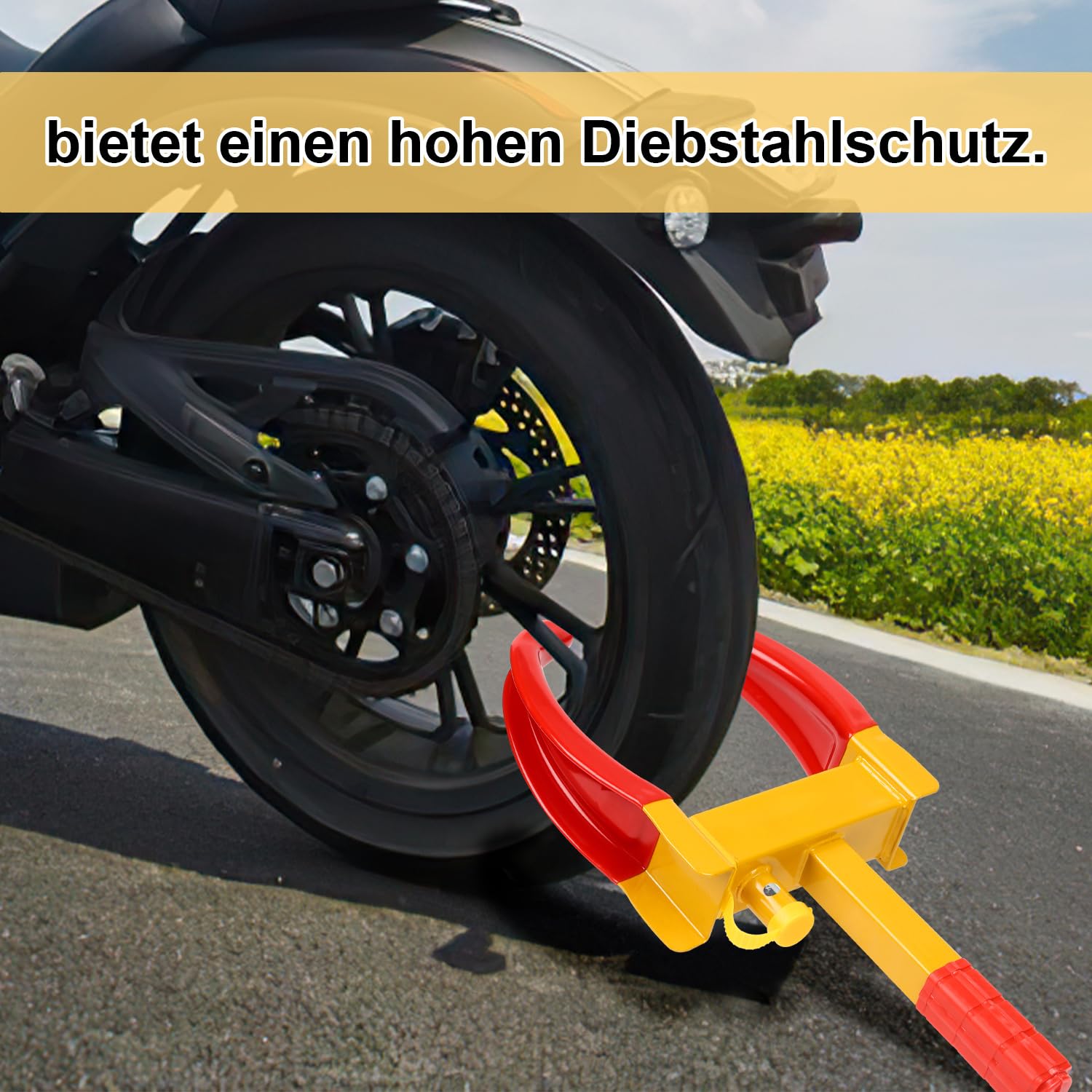 Lot de 2 sabots de roue antivol universels réglables pour voitures, caravanes, remorques, protection en PVC, antivol anti-perçage
