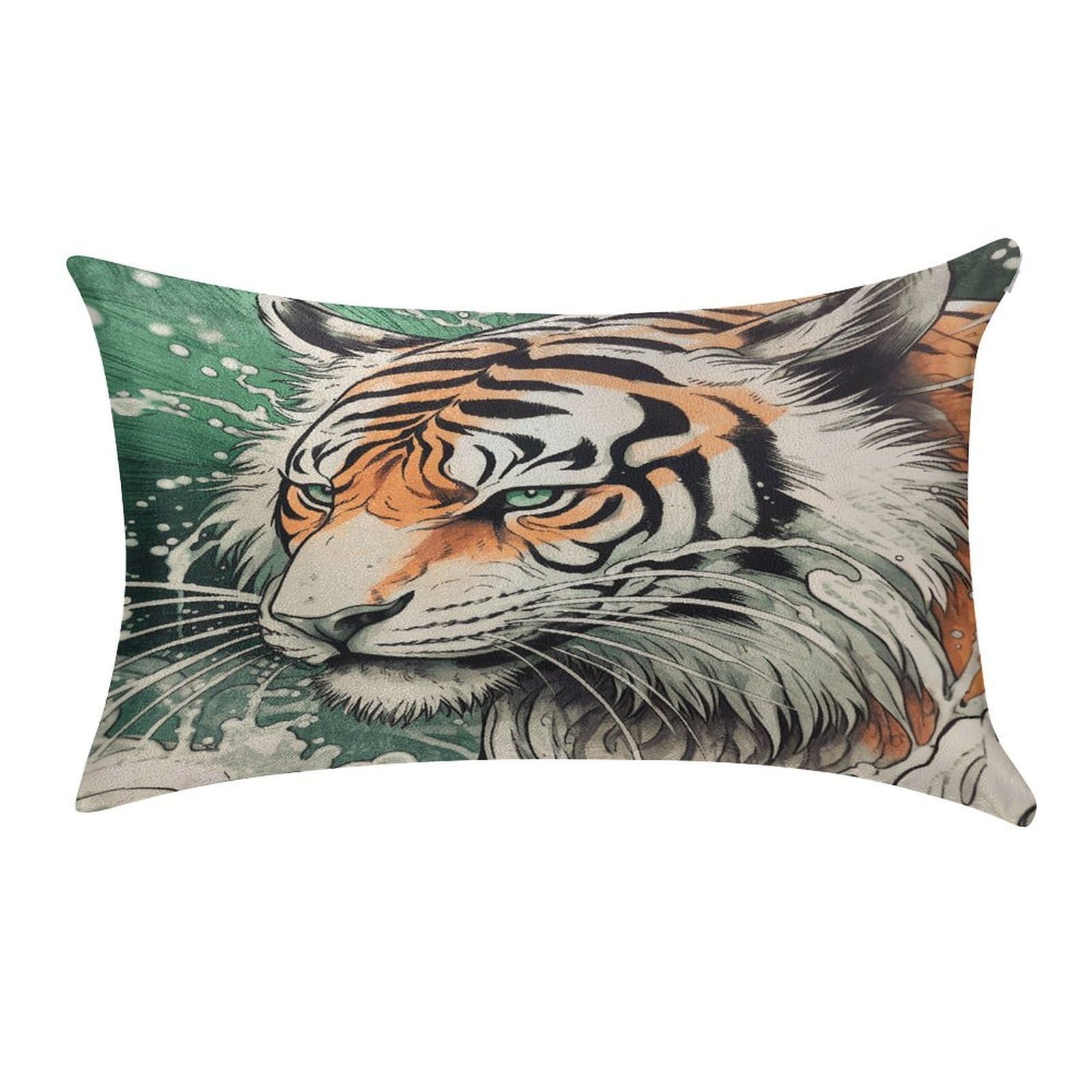 Btcowzrv Style A Hand Drawn Tiger Pillow Cover Pillow Case Pillowcase