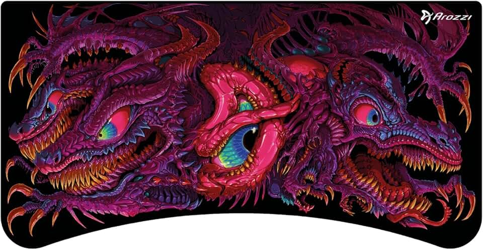Arozzi Arena Gaming Desk Mat, Full Surface Custom DeskPad, Interchangeable, Water Resistant &amp; Washable Computer Desk Mouse Pad with Stitched Edges (D045)