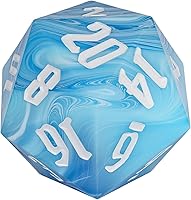 Vista 14 de 55mm dados de 20 lados DND, dados gigantes D20 D&D poliédricos grandes D20 con caja de regalo de dados para Dungeons and Dragons, juegos de mesa RPG