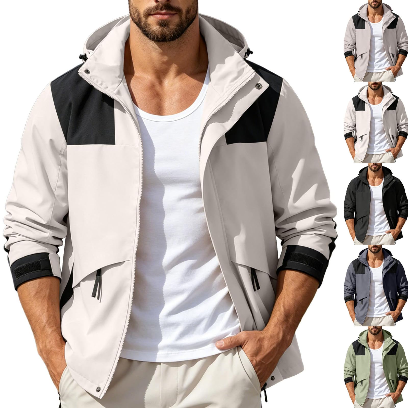 Regenjacke Herren Atmungsaktiv Wanderjacke Outdoor Fahrradjacke Windjacke