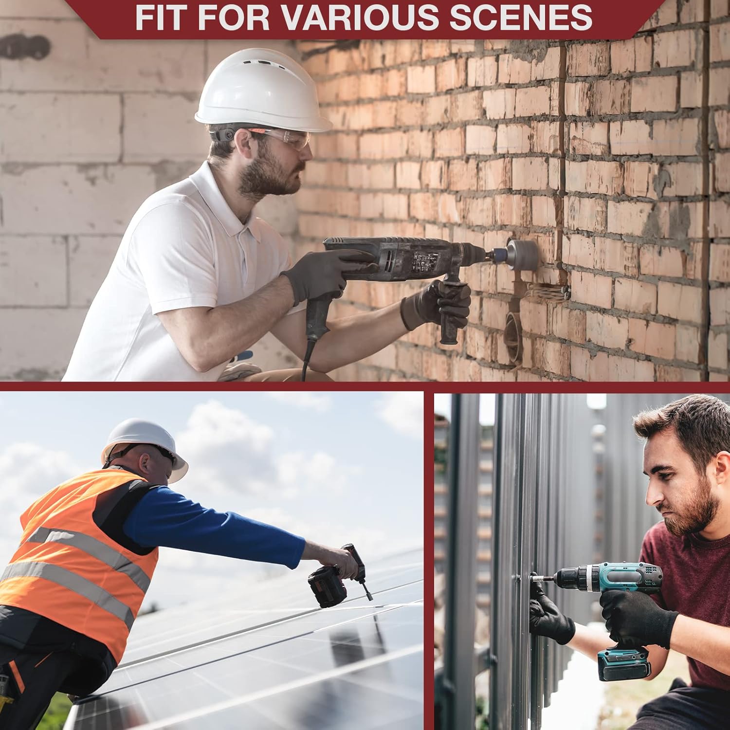 Diamond Hole Saw Kit, 7-Piece Diamond Core Drill Bits Set Tile Hole Saw Kit Vacuum Brazed Core Drill Bits for Glass Marble Stone Ceramic Brick(19/25/35/45/51mm+20 Finger Bits+SDS Adapter)