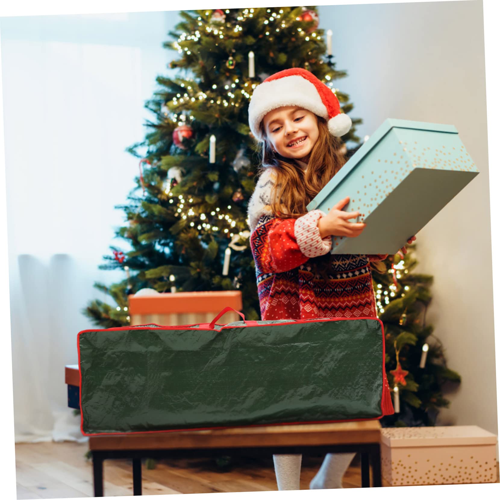 Geschenkpapier Aufbewahrungsbeutel mit Vielen Fächern, unter Bett, Grün