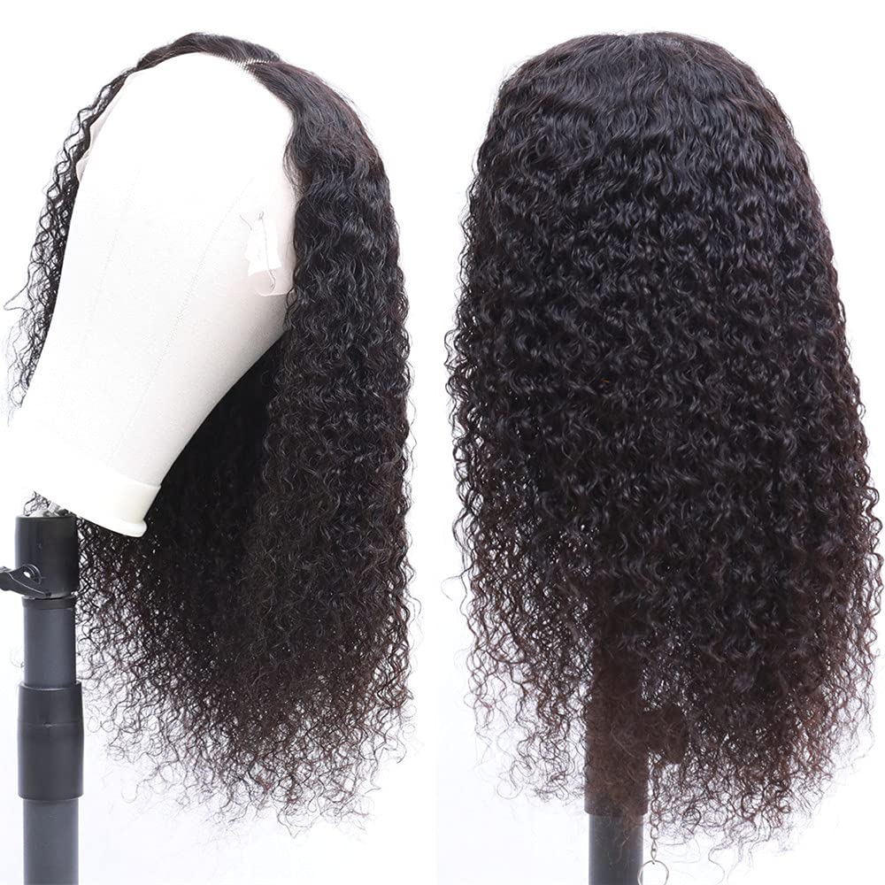 Wiko 13x4 Lace Front Wigs Human Hair Pre Plucked 180% Density Brazilian Kinky Curly Lace Frontal Wig with Baby Hair 10A Natural Black Human Hair Wigs for Black Women