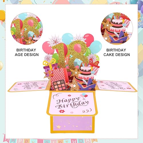 Miniatura 3 de Tarjeta desplegable de feliz cumpleaños, tarjeta creativa de cumpleaños 3D con sobre clásico y nota de escritura, caja desplegable de feliz