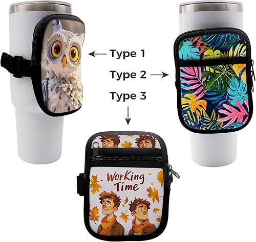 Miniatura 2 de Paquete de 10 bolsas de neopreno para botella de agua de sublimación con bolsillo con cremallera, para vasos de 40 onzas y bolsa de botella de agua