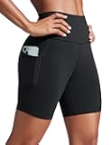 Butterbreeze Athletic Biker Shorts Pockets 6'' - High Waist Workout Gym Volleyball Running Yoga Womens
