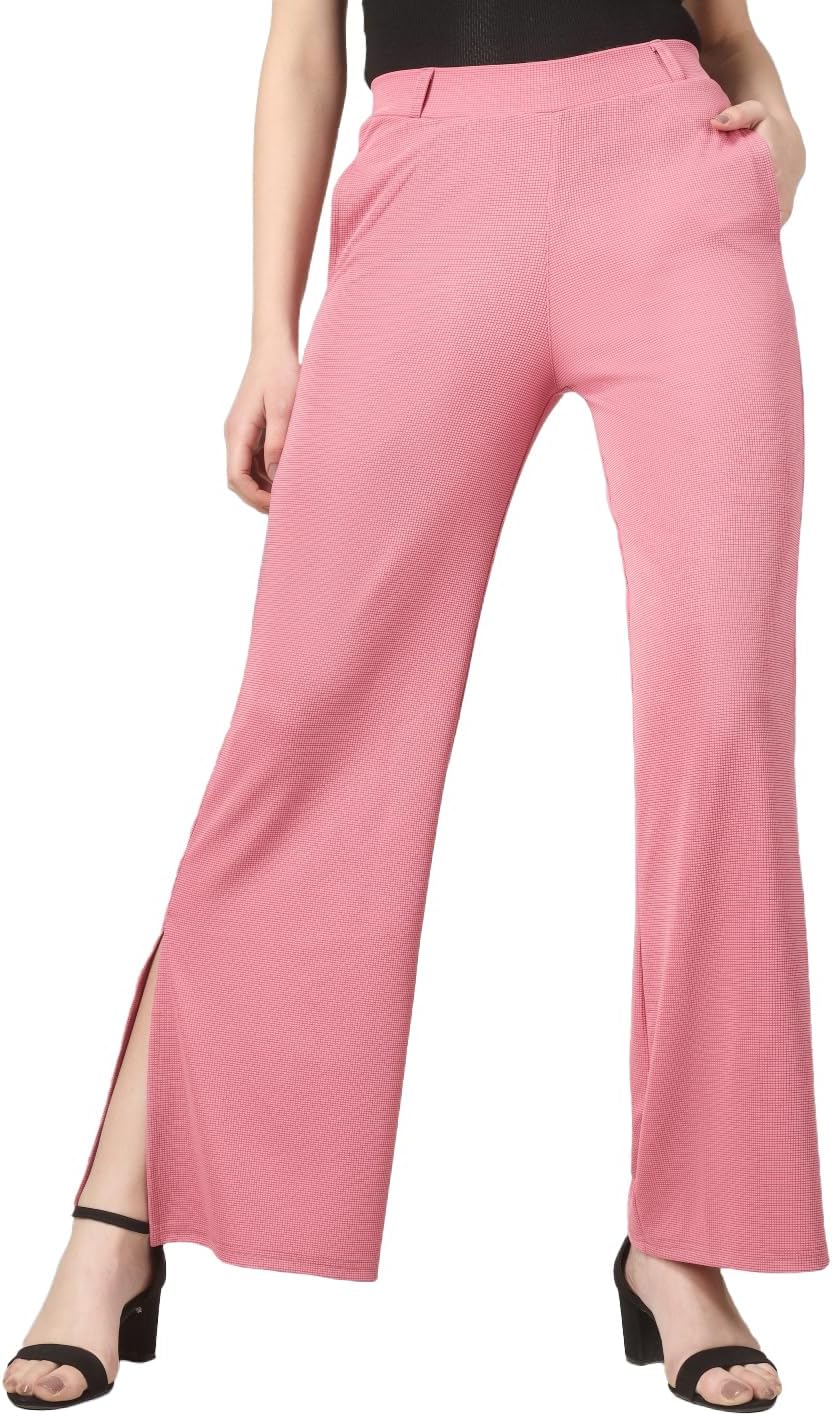 Trouser for Women Side Split Trouser Pants, Parallel Leg for Casual Office Work Wear