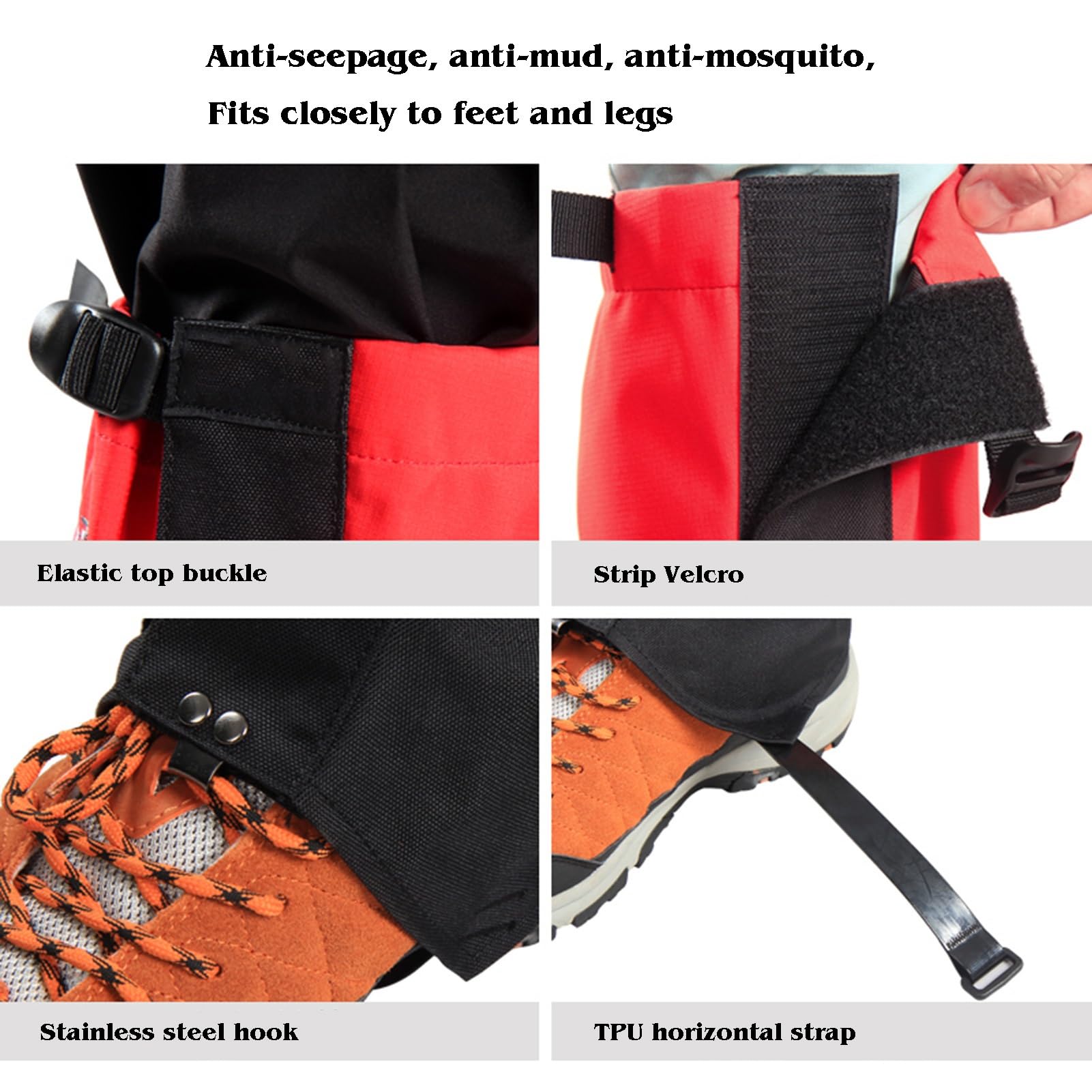 Guêtres de Jambe, guêtres Anti-Morsure de Serpent et Anti-Rayures for Raquettes à neigeGuêtres d'extérieur, adaptées à la Marche, à l'alpinisme, à la randonnée et à la Raquette