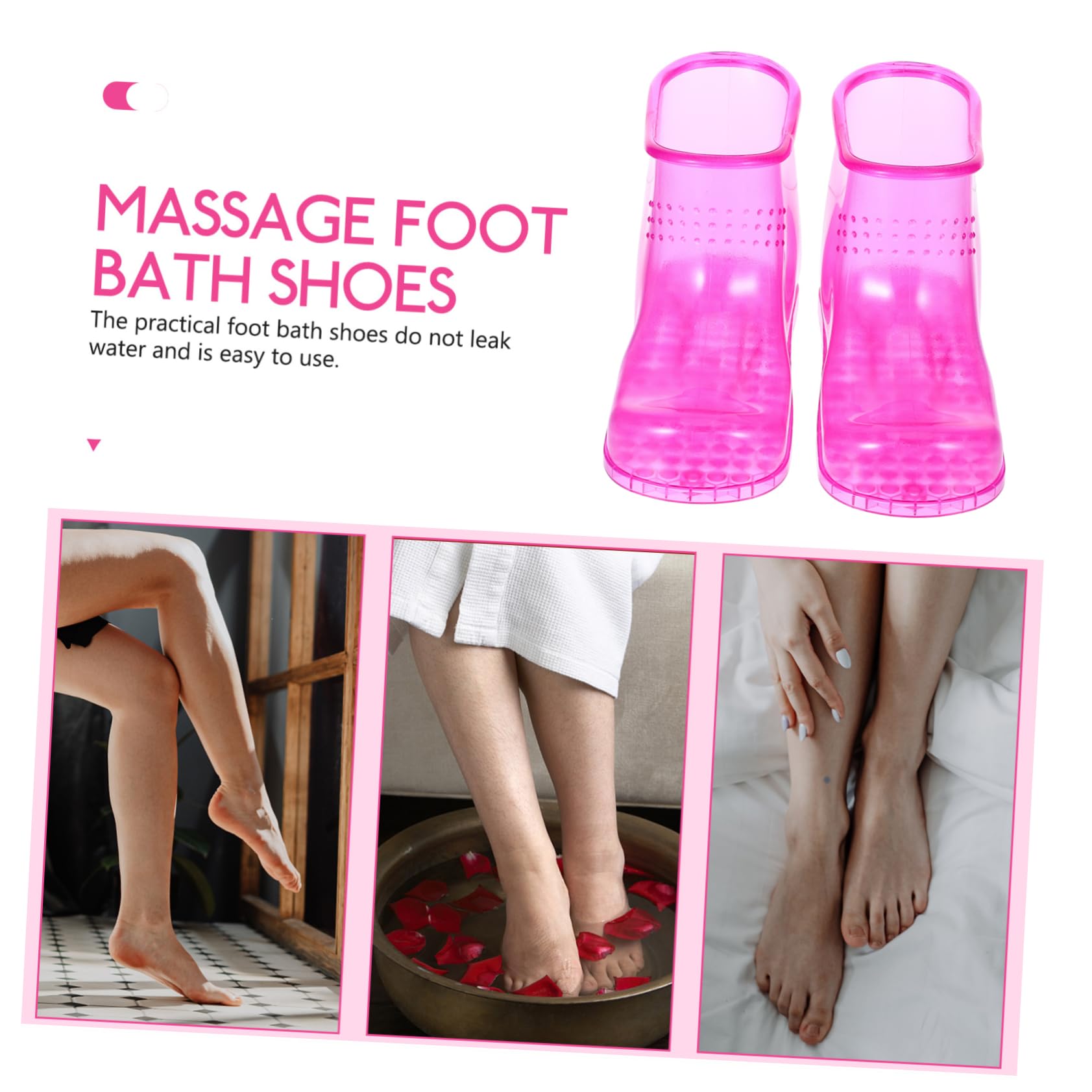 TOPBATHY Fußbadschuhe Zufälliger Stil Pvc Material für Große Füße bis Größe 45 mit Massage Sohlen Design Leichter Reinigung für Sauna und Fußpflege zu Hause