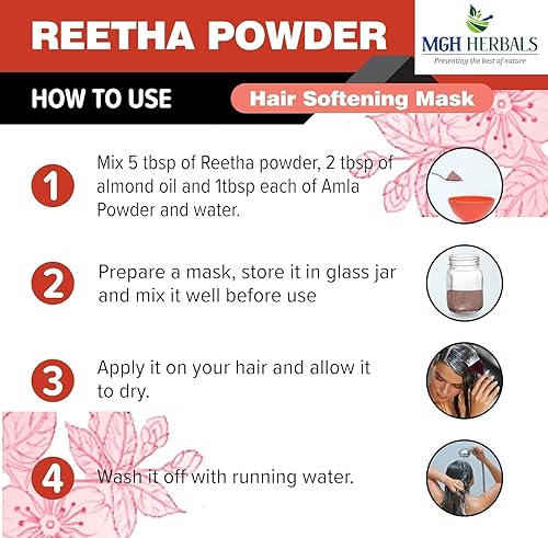 Miniatura 7 de Reetha Powder, Kunkudukai en polvo, Aritha, Ritha, Soapnut (7.05 oz), para el crecimiento del cabello, lavado del cabello, tratamiento del cuero