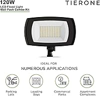 Vista 4 de Luz de inundación LED para exteriores con fotocélula del anochecer al amanecer, luz de seguridad al aire libre de 120 W, para jardines, patios