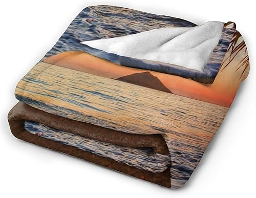 Miniatura 4 de HGOD DESIGNS Pacific Sunrise at Lanikai - Manta de playa hawaiana, manta de franela súper suave, manta de cama ligera y mullida para cama, sofá y