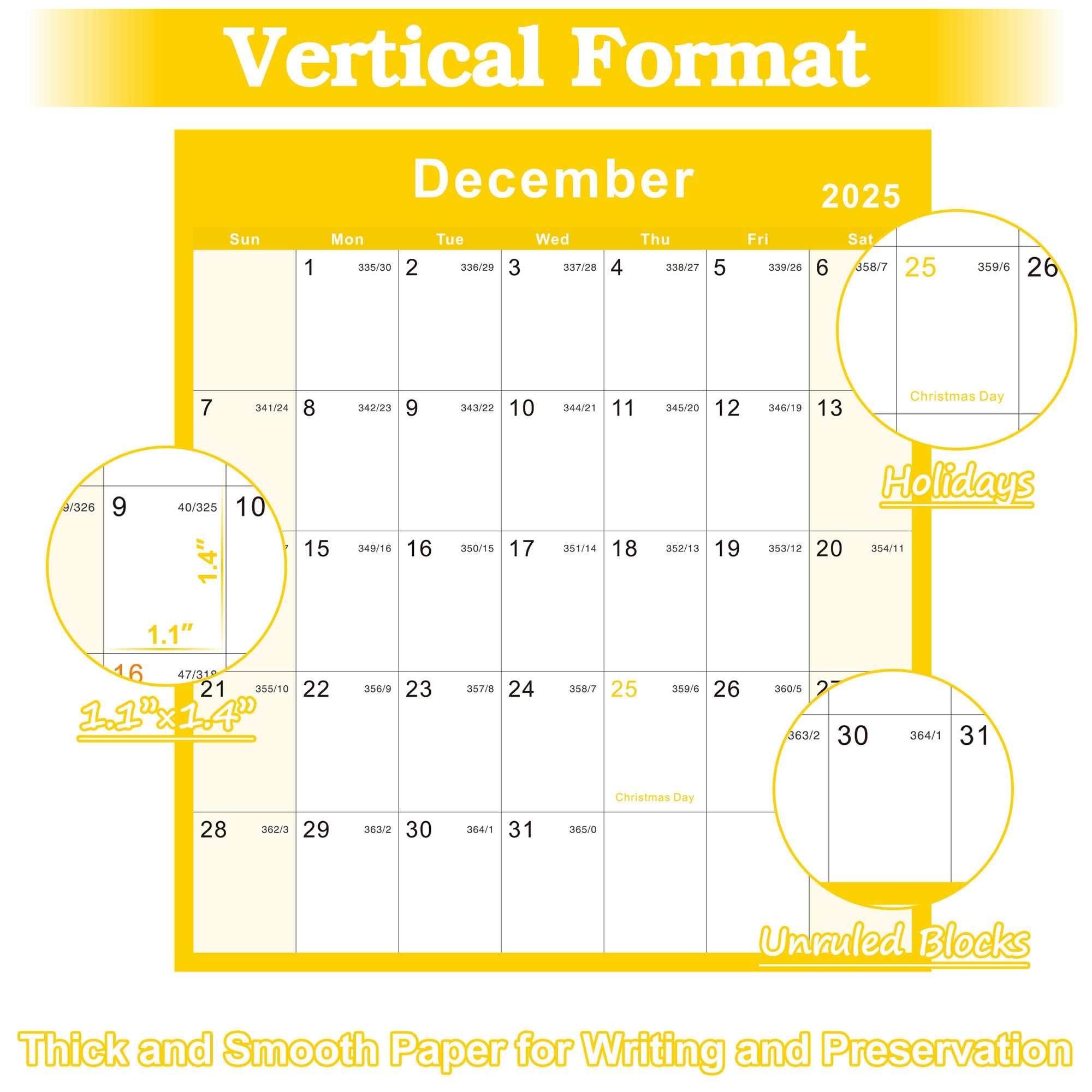 Amazon | Vivid Focus 2025-2026年 年間壁掛けカレンダー - 年間