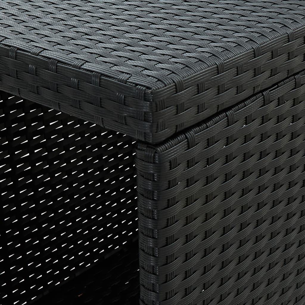 vidaXL Juego de Bar de jardín de 5 Piezas con Cojines ratán PE Negro, Mesa Alta y taburetes de Exterior, Juego de Bar, Juego de Muebles