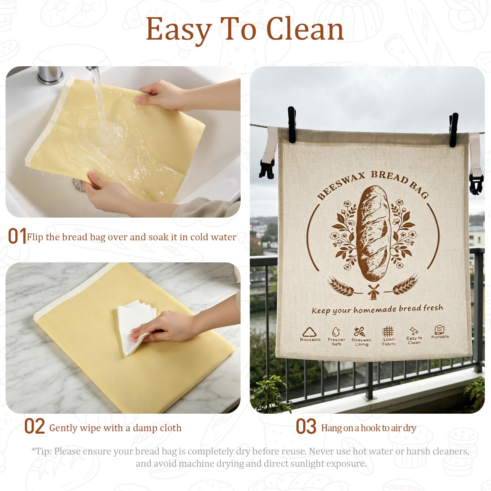 Paquete de 2 bolsas de pan reutilizables, bolsa de pan de lino natural para pan casero, bolsas de almacenamiento de masa madre con cordón con forro, bolsa de regalo para pan y alimentos