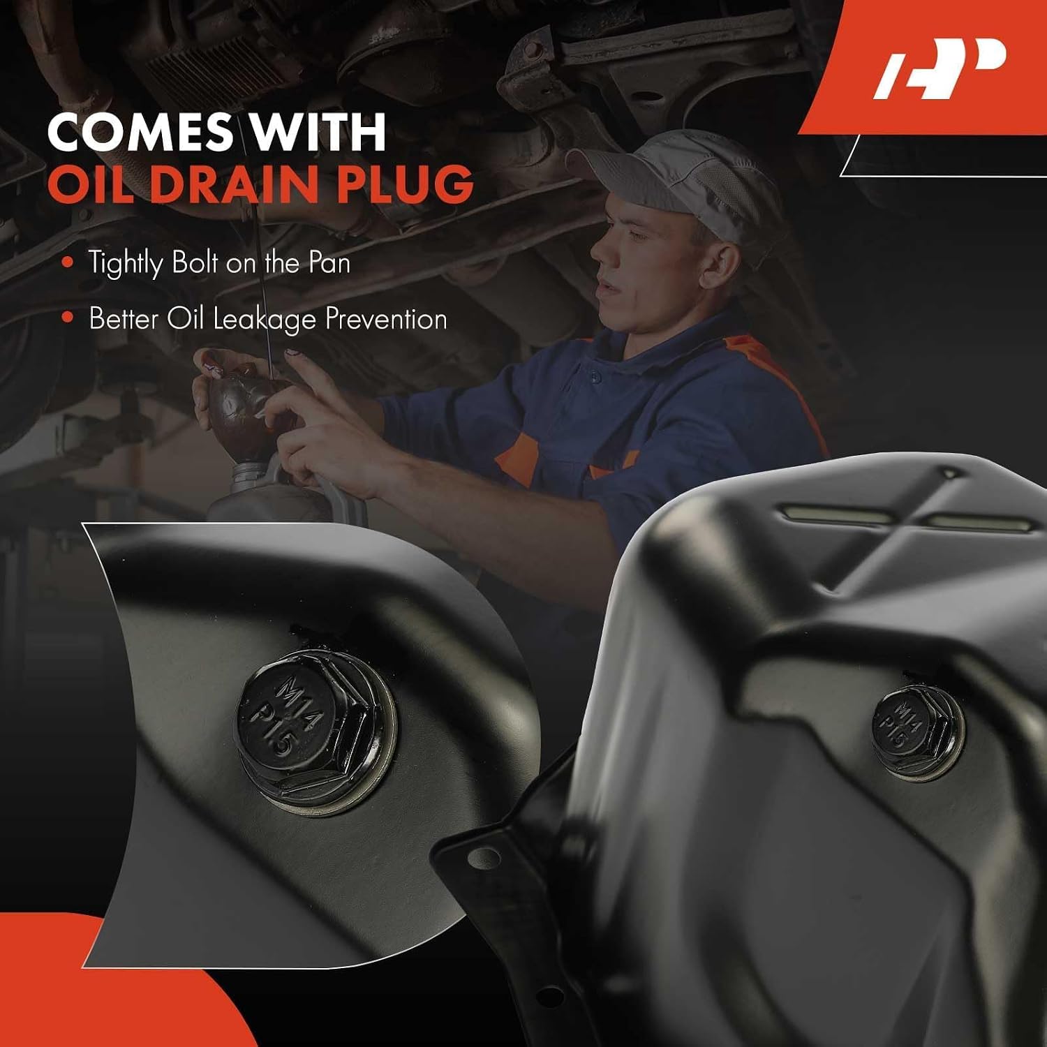 A-Premium Rear Engine Oil Pan Sump with Drain Plug Compatible with 1993-2000 GM Vehicle with V8 5.0L or 5.7L OHV Naturally Aspirated Engine