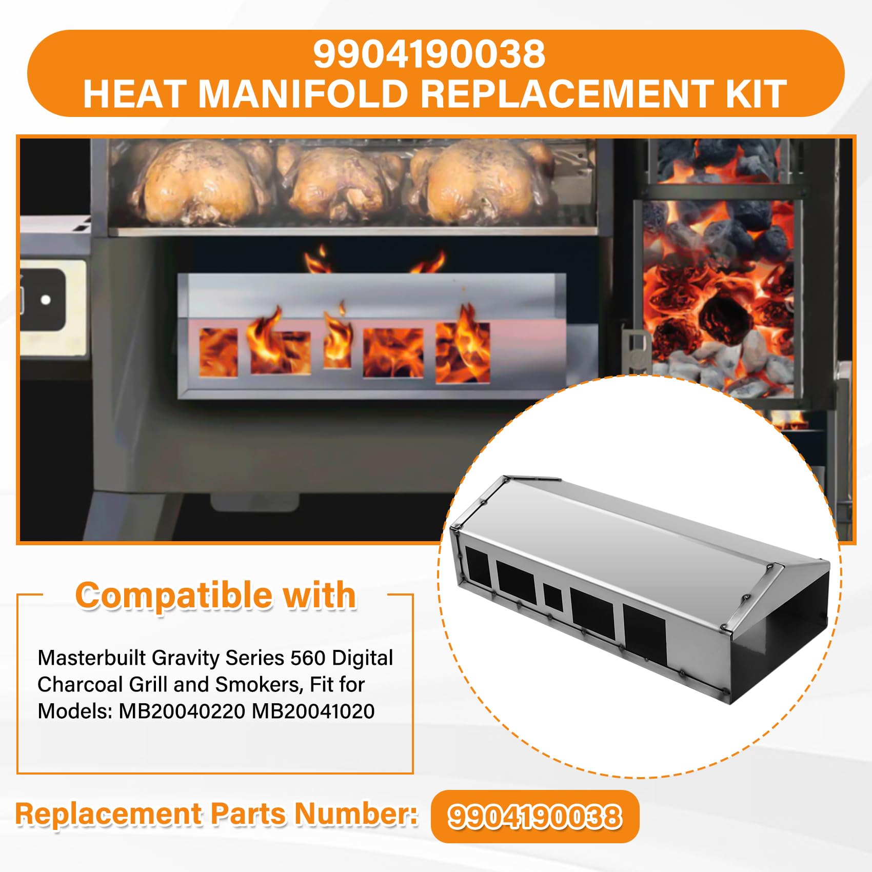 LS'BABQ Warming Rack Replacement For Masterbuilt Gravity 560 - 2 Pack Stainless Steel Grill Grate Accessories