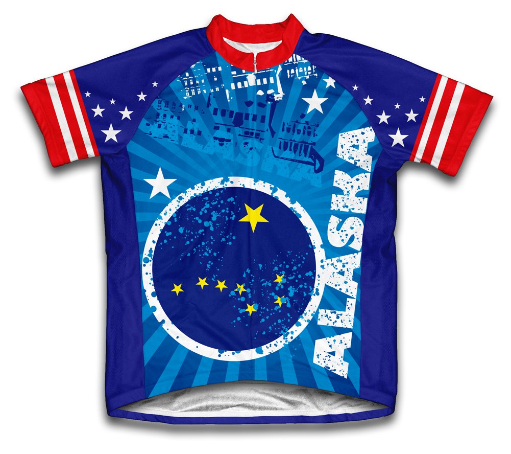 ScudoPro Alaska Short Sleeve Cycling Jersey for Youth - Size M Blue