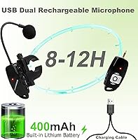 Vista 4 de Micrófono de Flauta Inalámbrico para Sistema de Instrumentos: Micrófono Profesional Inalámbrico 2.4G para Instrumentos Musicales de Viento