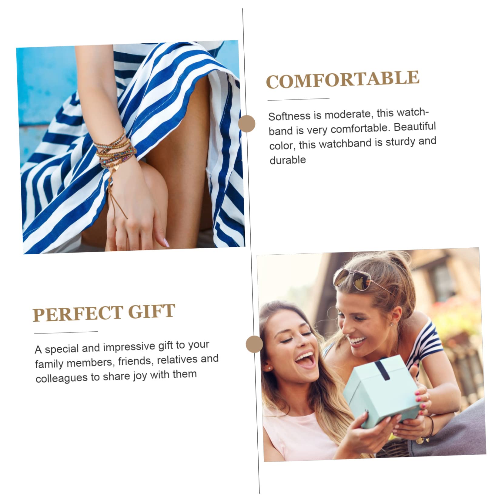 Uonlytech 2pièces Bracelet Montre Pierre Naturelle Pour Élégant Et Décoratif Facile à Installer Confort Optimal Pour Style Unique