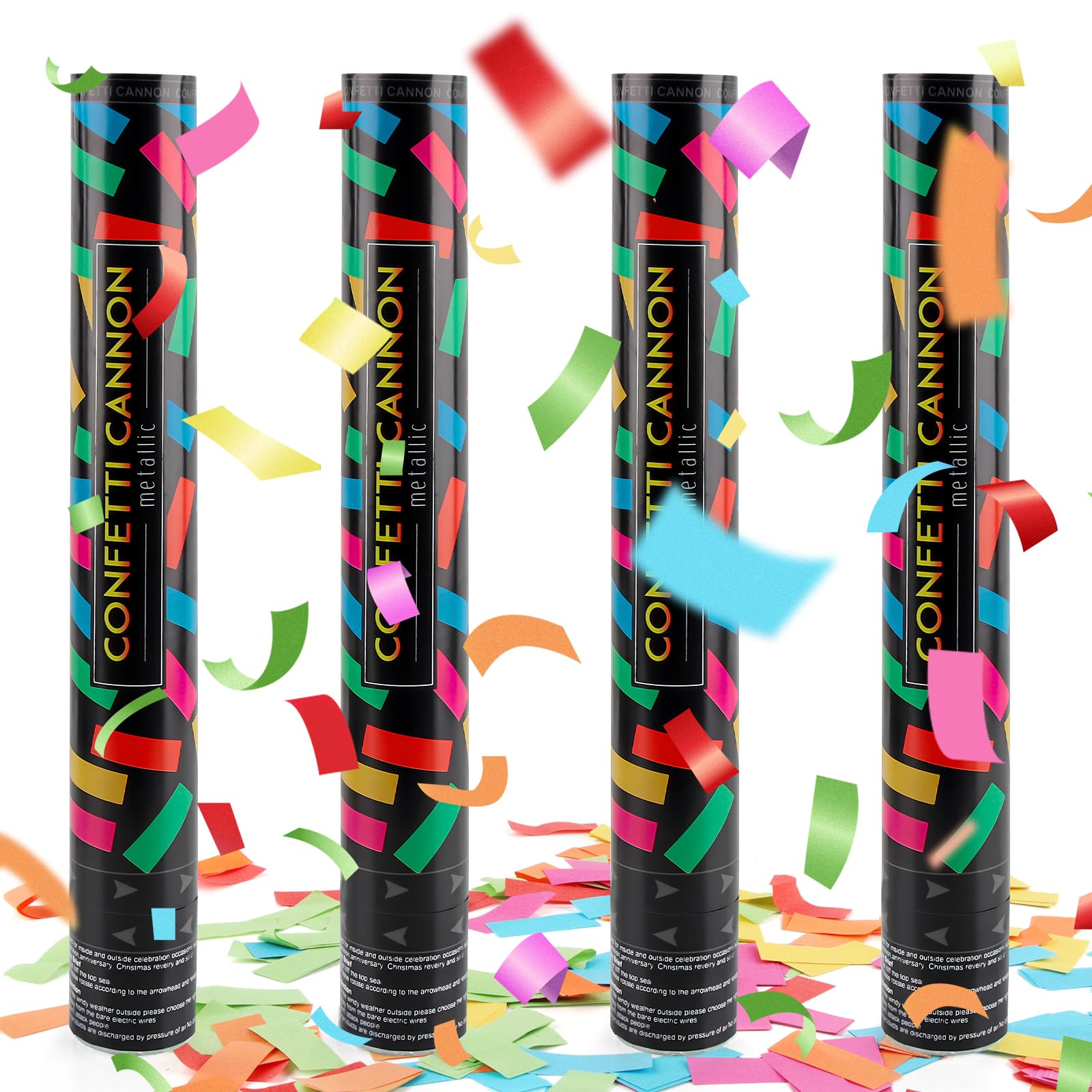 Konfettikanone, RosyFate 4 x Party Popper 40cm, 6-10m Effekt