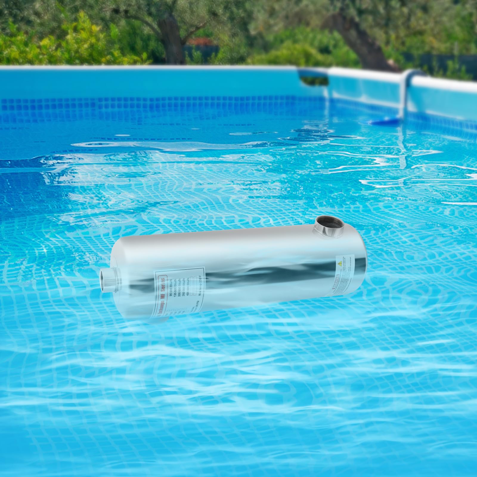 Échangeur de chaleur pour piscine Échangeur de chaleur pour bassin de piscine 60Kw Chauffage de piscine Réchauffeur de piscine Échangeur de chaleur en acier inoxydable pour système de piscine, débit