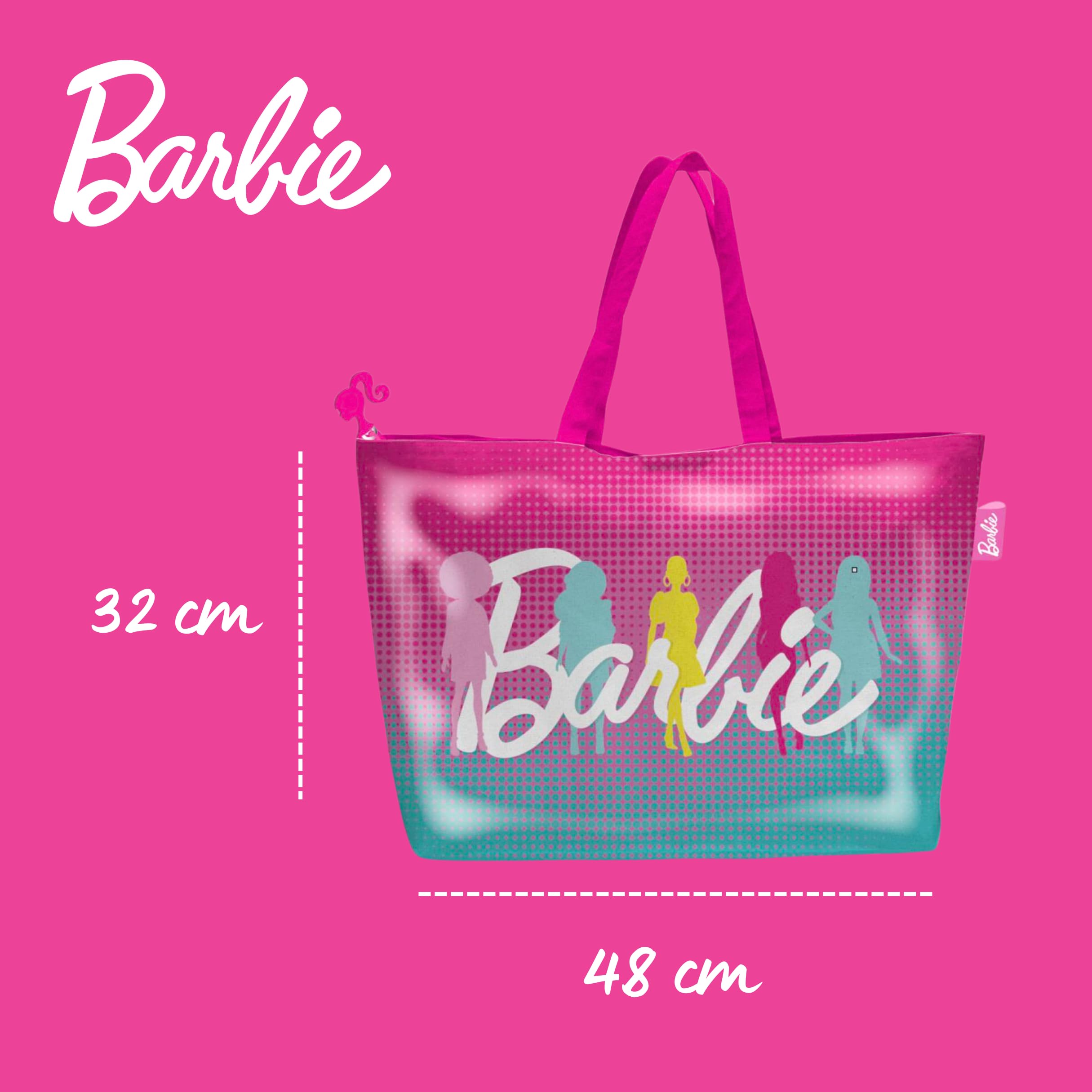 Barbie Borsa a Mano, Borsa da Viaggio a Tracolla per la Spesa da Spiaggia Bambole, Regalo per Donne e Ragazze Adolescenti